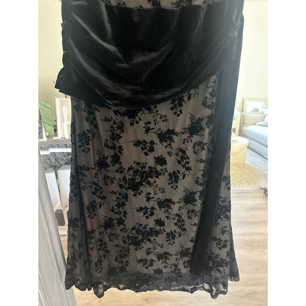 Cider Velvet Floral Lace Ruched Bandeau Maxi Mermaid Dress Gothic Fairy Grunge M - Picture 5 of 11